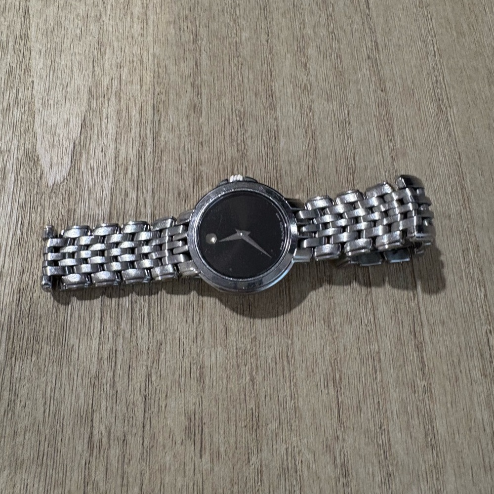Silver and Black Watch